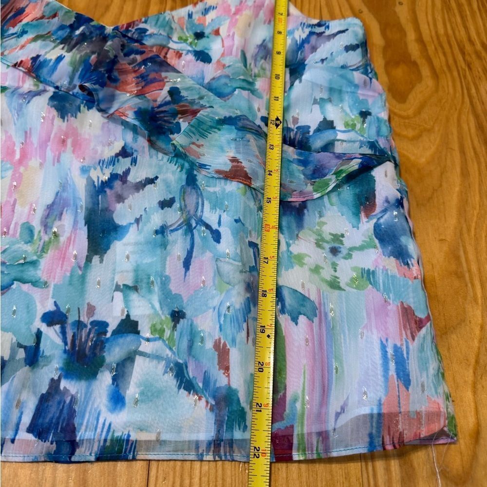 NWT Willa Story Multi Floral Blouse Tank Top Women’s SIZE LRG - Picture 5 of 9